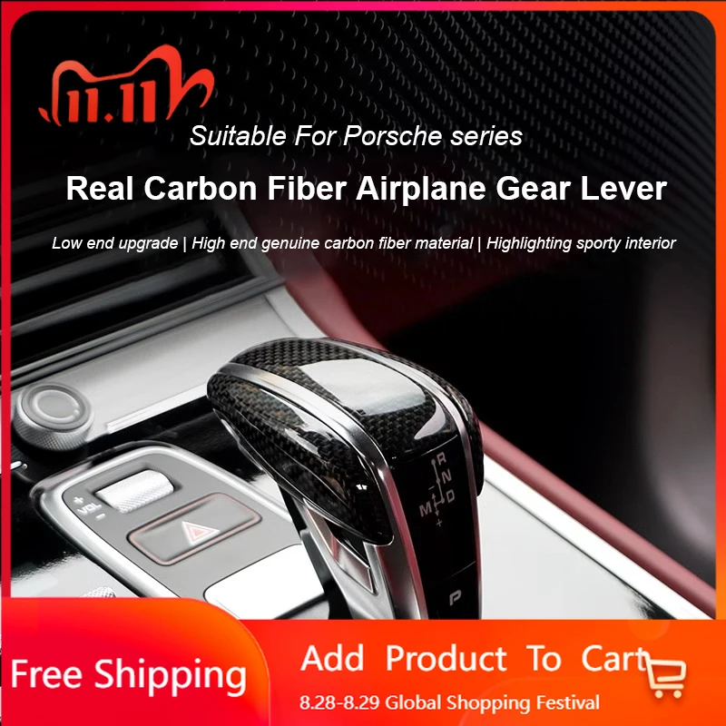 

Interior Stickers For Porsche Cayenne 2011-2023 Panamera 2017-2023 Real Carbon Fiber / Leather Car Interior Shifter Gear Shift K