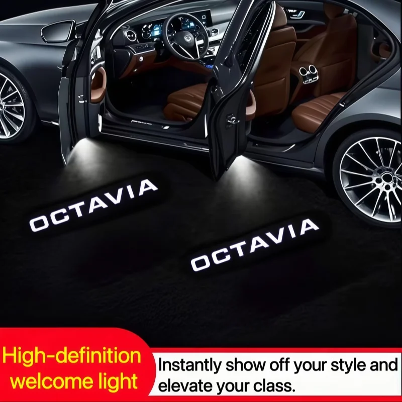 Led Emblem Car Door Light Luces Projector for Skoda VRS Octavia A5 MKII Hatchback Estate Ghost Shadow Courtesy Laser Car Good