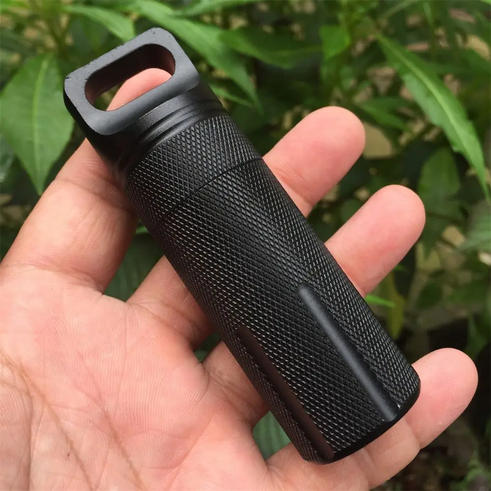 

Outdoor Tools Capsule Holder Storage Container Tool Aluminum EDC Survival Kit Waterproof Seal Bottle Capsule/Pill Airtight Case