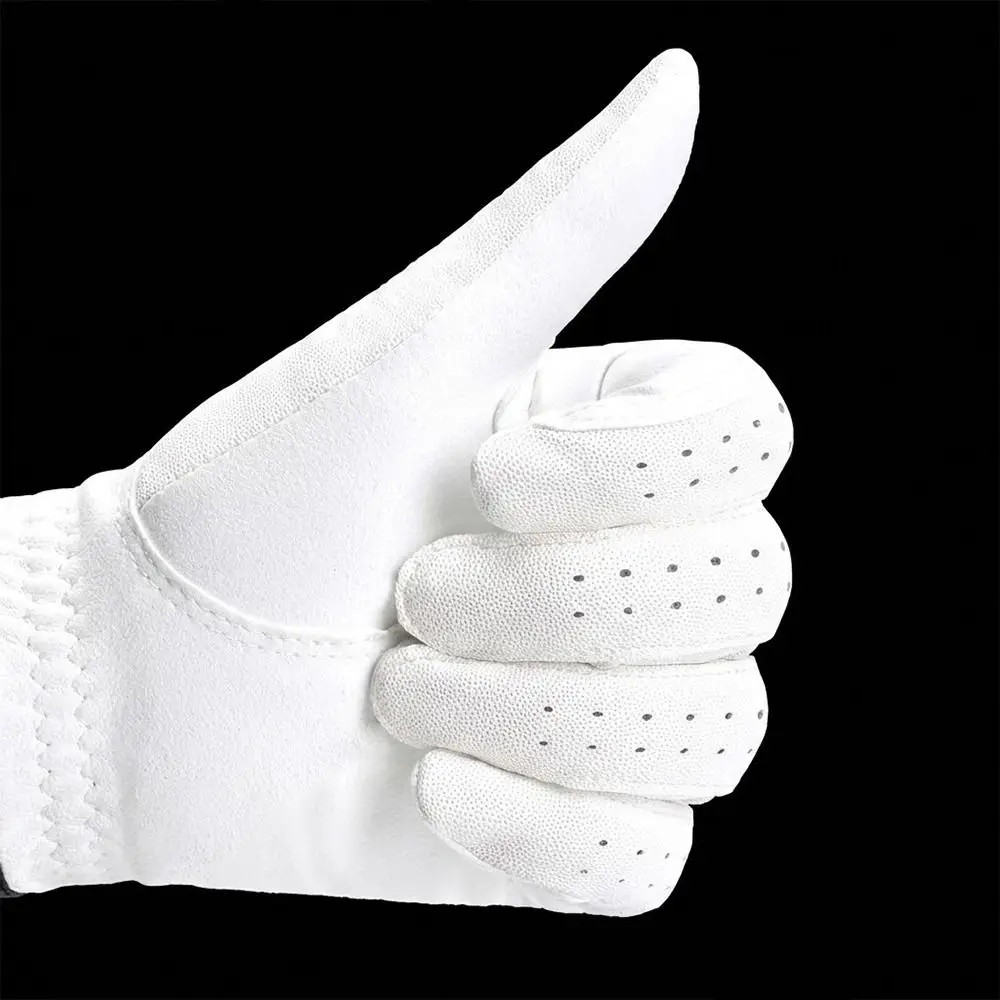 

Soft White Golf Glove Non-slip Left Hand Sport Gloves Breathable Suede Professional Glove Golf