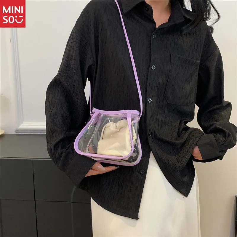 Miniso 2025 Transparent Jelly Bag, Korean Summer Crossbody Purse for Women