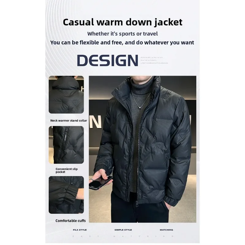 

Outdoor Stand-up Collar Mountaineering Down Jacket for Men Thick Cotton-padded Jacket for Autumn and Winter Duck Down Warm Coat
