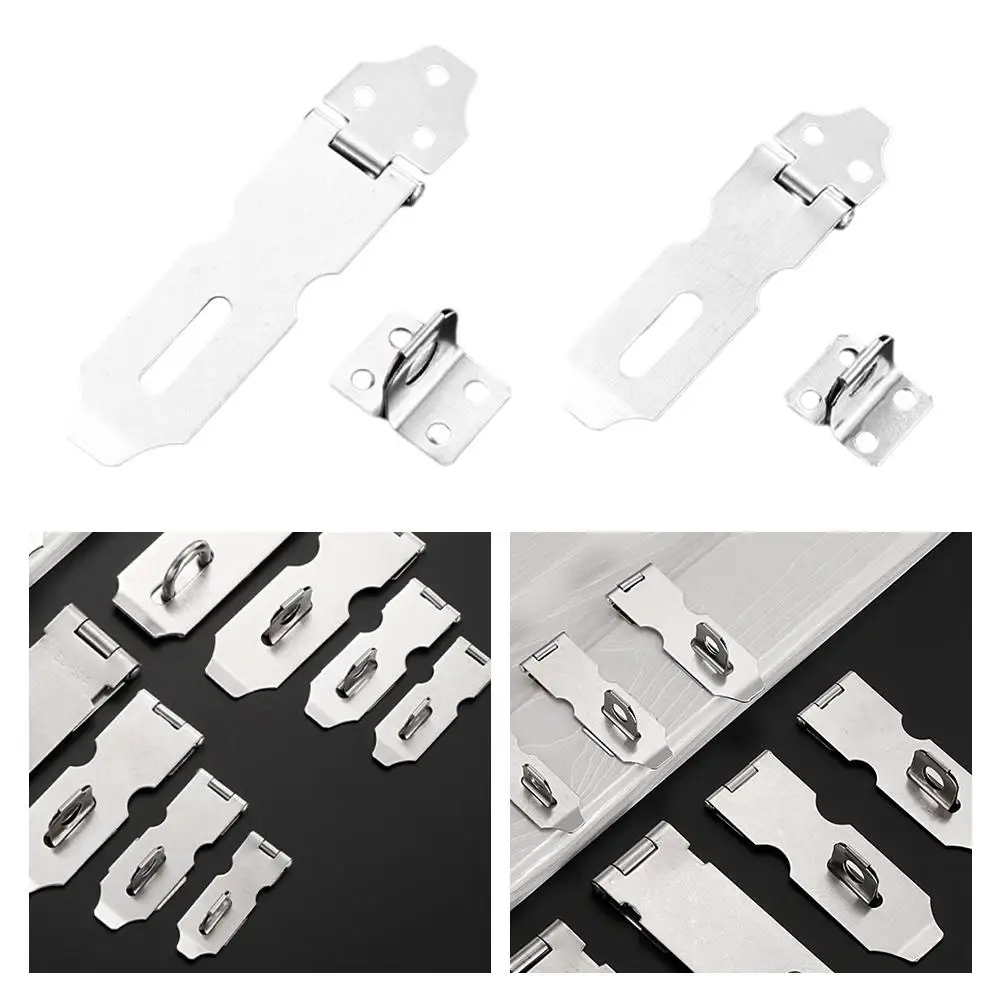 Anti Theft Hasp Staple Lock Stainless Steel Gate Door Hardware 2.5 inch Clasp Padlock Shed Tools Hasps 2 Lock 3 Latch P6Y0