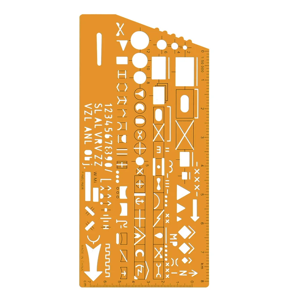 /1:50000 /Scale /Plastic Drawing Template Ruler Translucent Geometry Symbol Stencil For For Professional Mapping Sketching And L