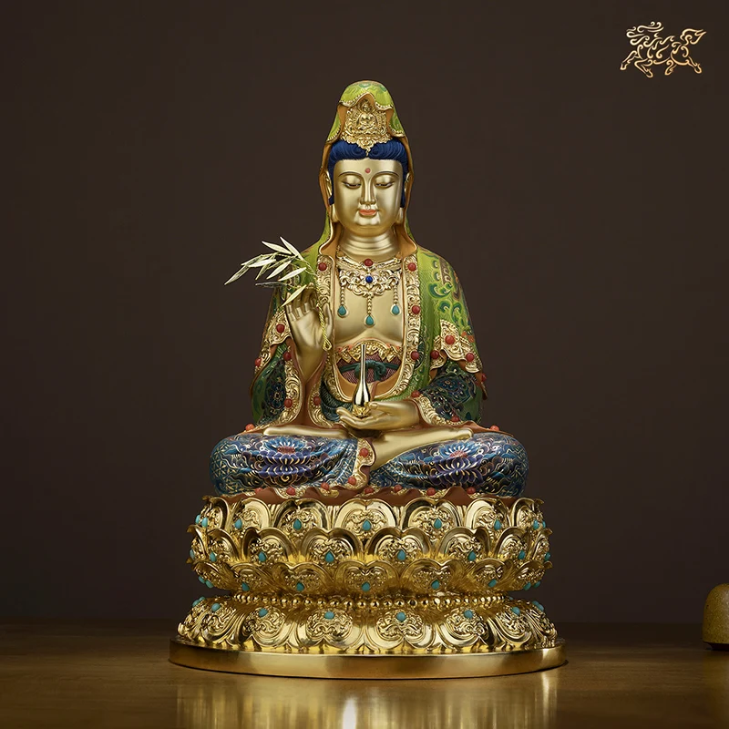 40CM Large Asia TOP grade A+ gilding GUAN YIN Buddha statue Guanyin Mahasthamaprapta God HOME shrine bless safe good