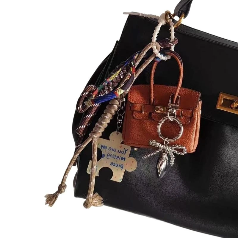 

91AC Versatile Bag Shape Bag Charm Fashionable Key Accessories For Stylish Women