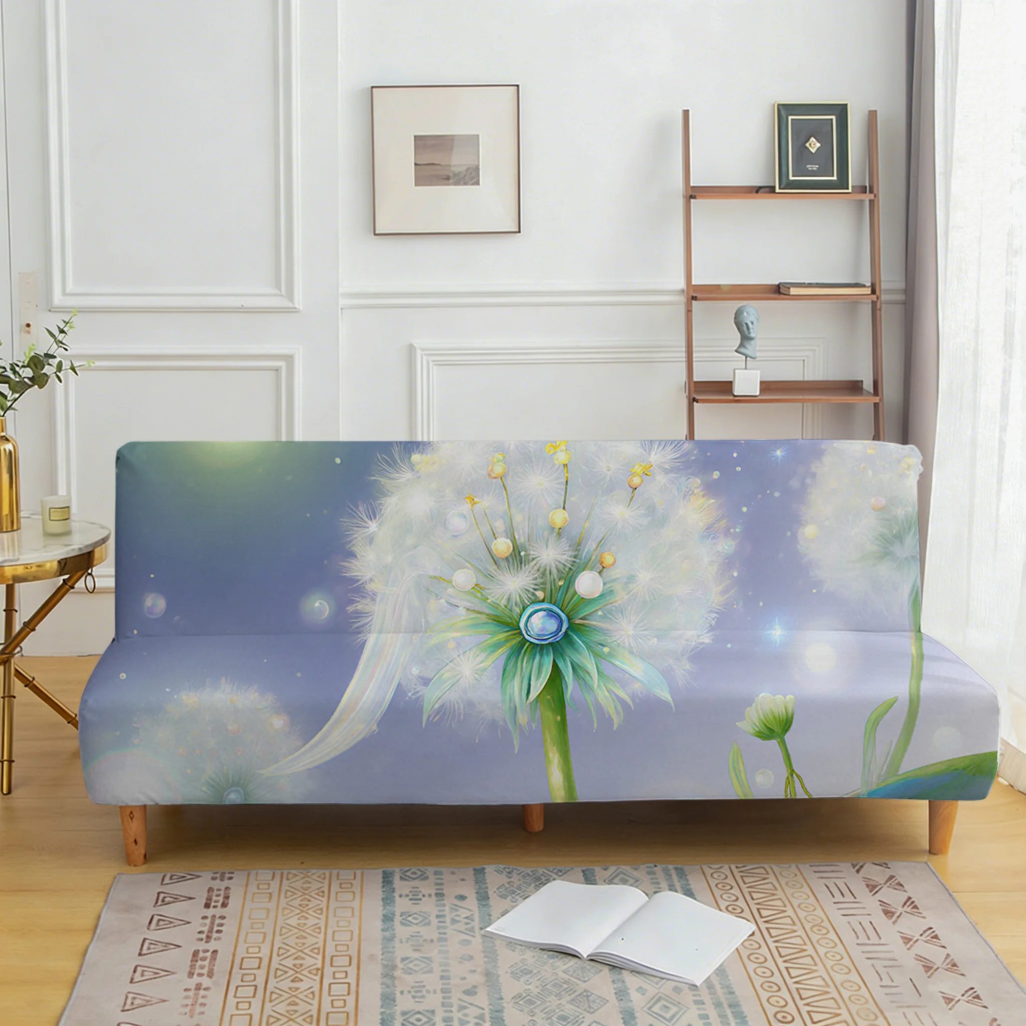 Dream Dandelion Bubble Print Sofa Bed Cover, Living Room Sofa Bed Cover, Dustproof Machine Washable Sofa Bed Cover
