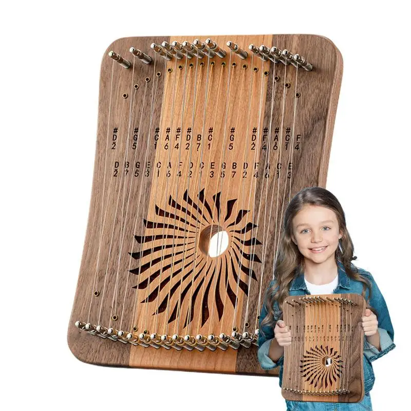 

Wooden Lyra Harp Wooden 31 Strings Harp Instrument Multipurpose Chromatic Scale Harp Portable Lyra Harp For Music Performances