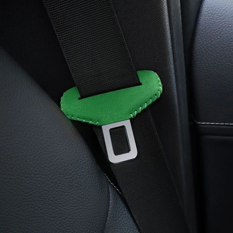 Suede Car Seat Belt Buckle Clip Cover Protector Case For Tesla Model 3 Model S Model X Model Y Roadster 2017 2018 2019 2020 2021