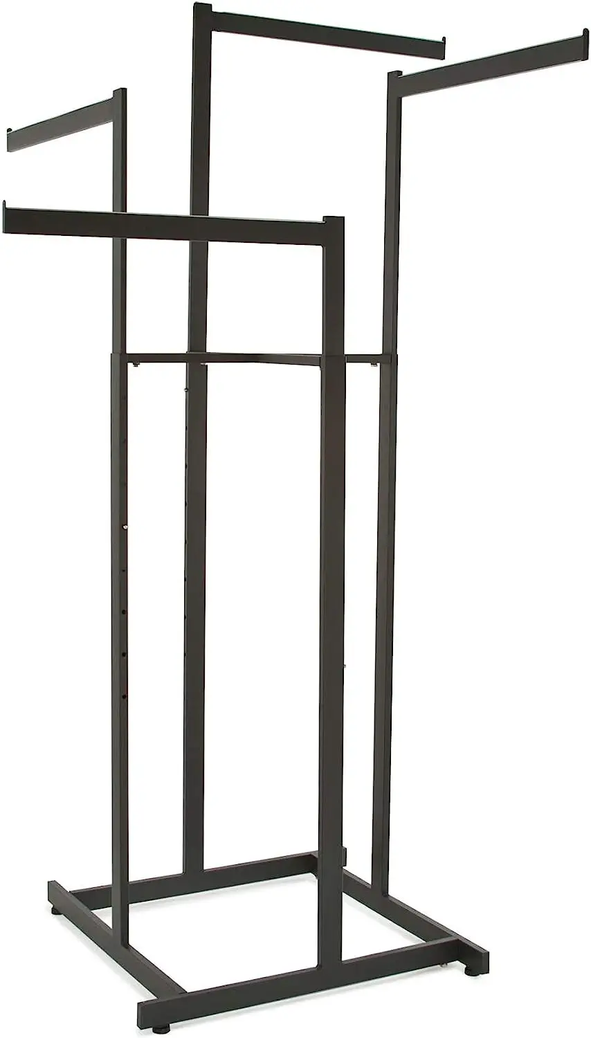 Carbon steel rectangular frame extensible arm 4-way clothing rack