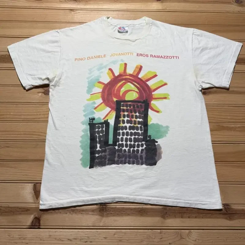 Vintage 1994 Pino Daniele Jovanotti Eros Ramazzotti Concert T-Shirt USA Large