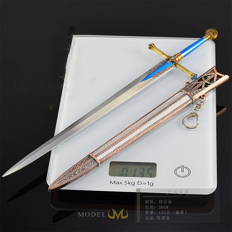 30 cm Carian Knight's Sword met schede Middeleeuws zwaard Speelgoedmes Model Samurai Katana Metaal Unedged Crafts Ornamenten Collectie