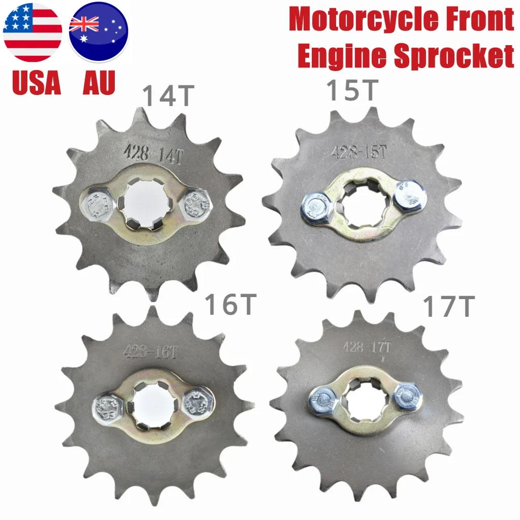 14T 15T 16T 17T Teeth 17mm Front Engine Sprocket 428 Chain 108L 140L LINK 41T 56 Teeth For 50cc 125cc Dirt Bike ATV Go Kart Quad