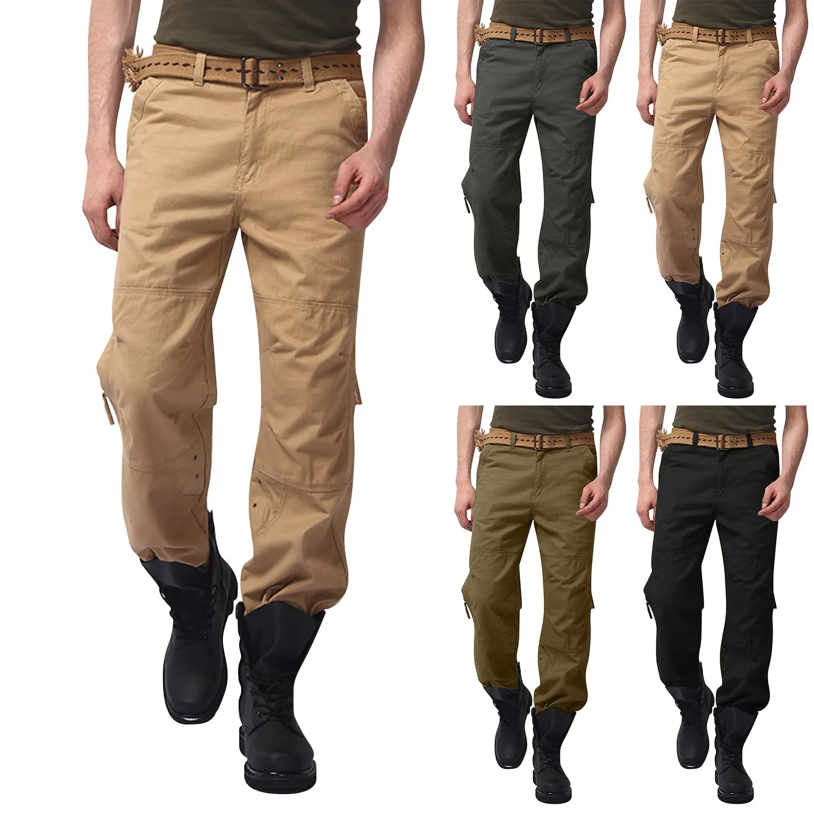 Mens Cargo Stretch Pants Premium Relaxed Fit Straight Leg Outdoor Workout House Memory House Boy Utility Pants Men Boy Sock