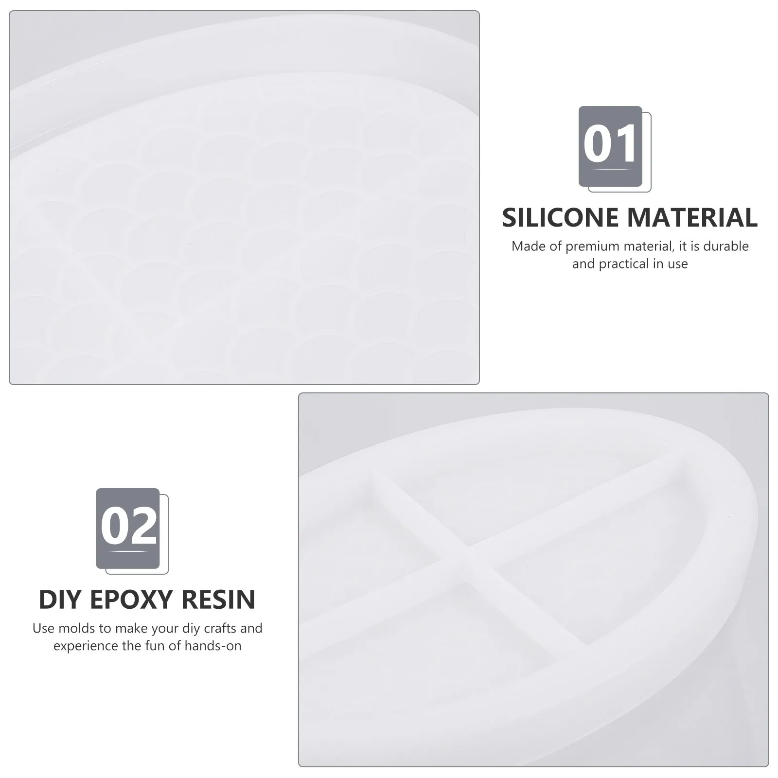 

Fish Scale Silicone Mold Smooth Non Stick Oval Tray for DIY Accessories Home Decor Soap Dishes Resin Crafting Supplies