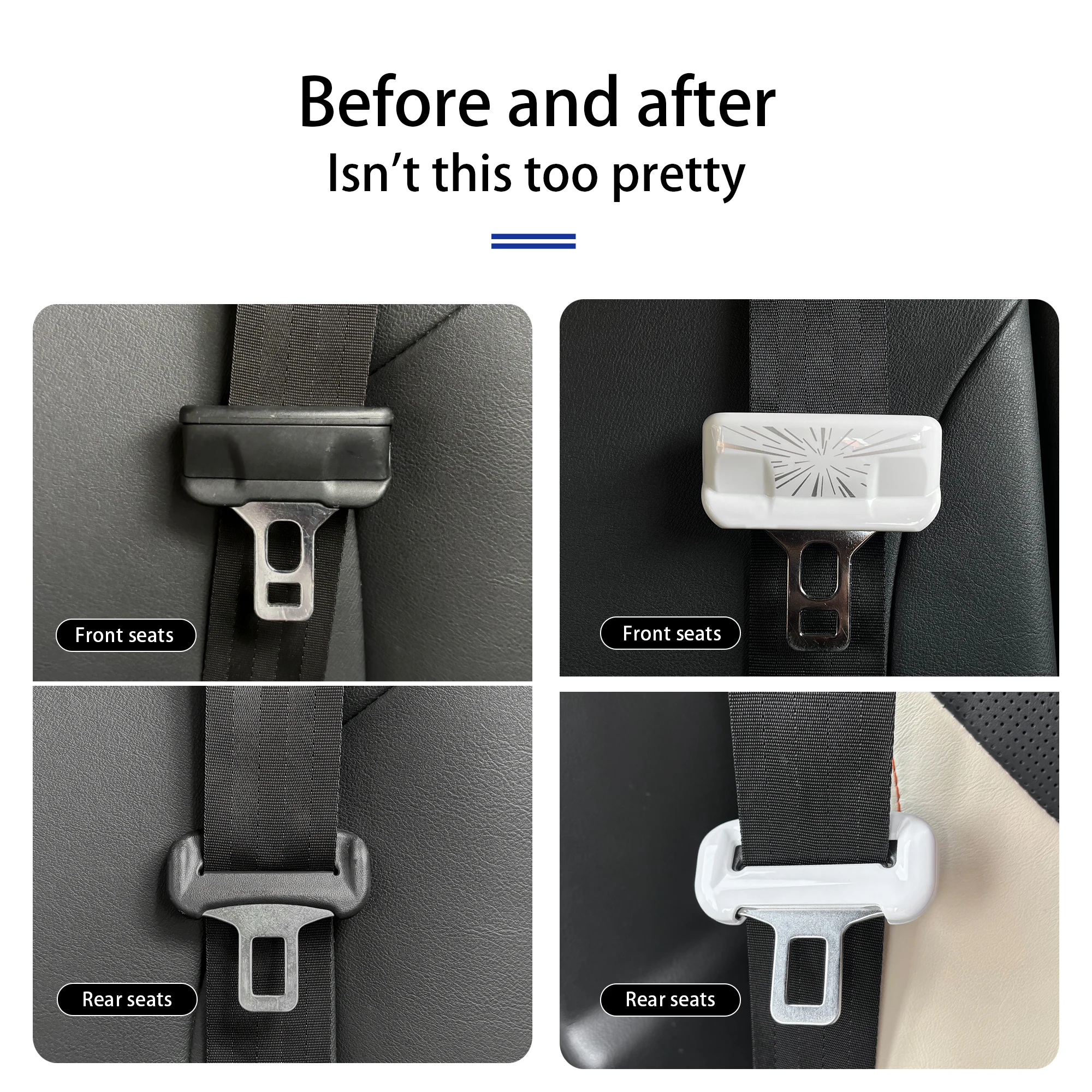 إكسسوار مشبك حزام الأمان الأنيق لطراز تسلا 3 2017-2025، مشبك، بدون ضرر، سهل التركيب، ديكور داخلي