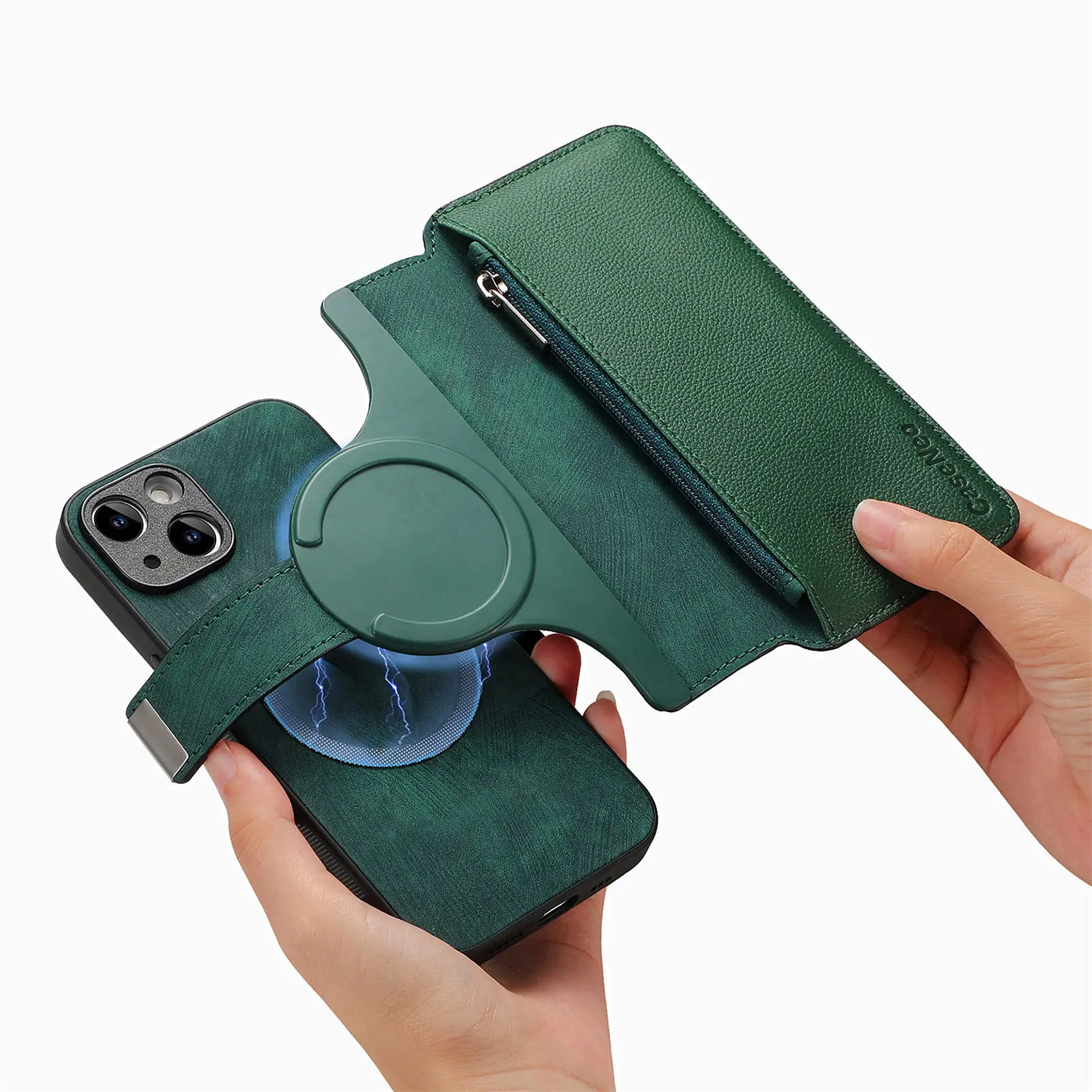 2 in 1 Detachable Front Cover Leather Flip Case For Samsung Galaxy S26 Ultra S25 S4 S23 S22 S21 S20 FE Wireless Charging 6 Cards