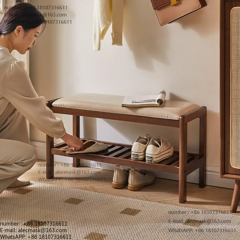 

Solid wood shoe change stool shoe rack shoe stool entrance cabinet bedside soft bag entrance porch bench