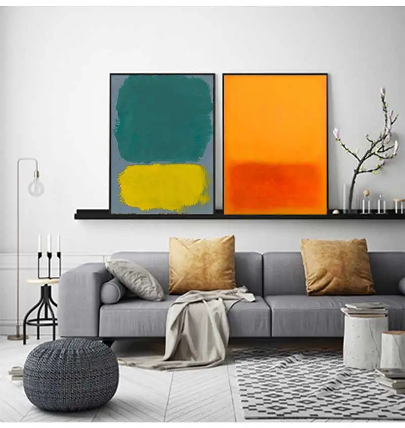 1pc frameless Famous Mark Rothko Colorful Abstract Artwork Poster Canvas Painting Modern Wall Art For Gallery Living Room Home D