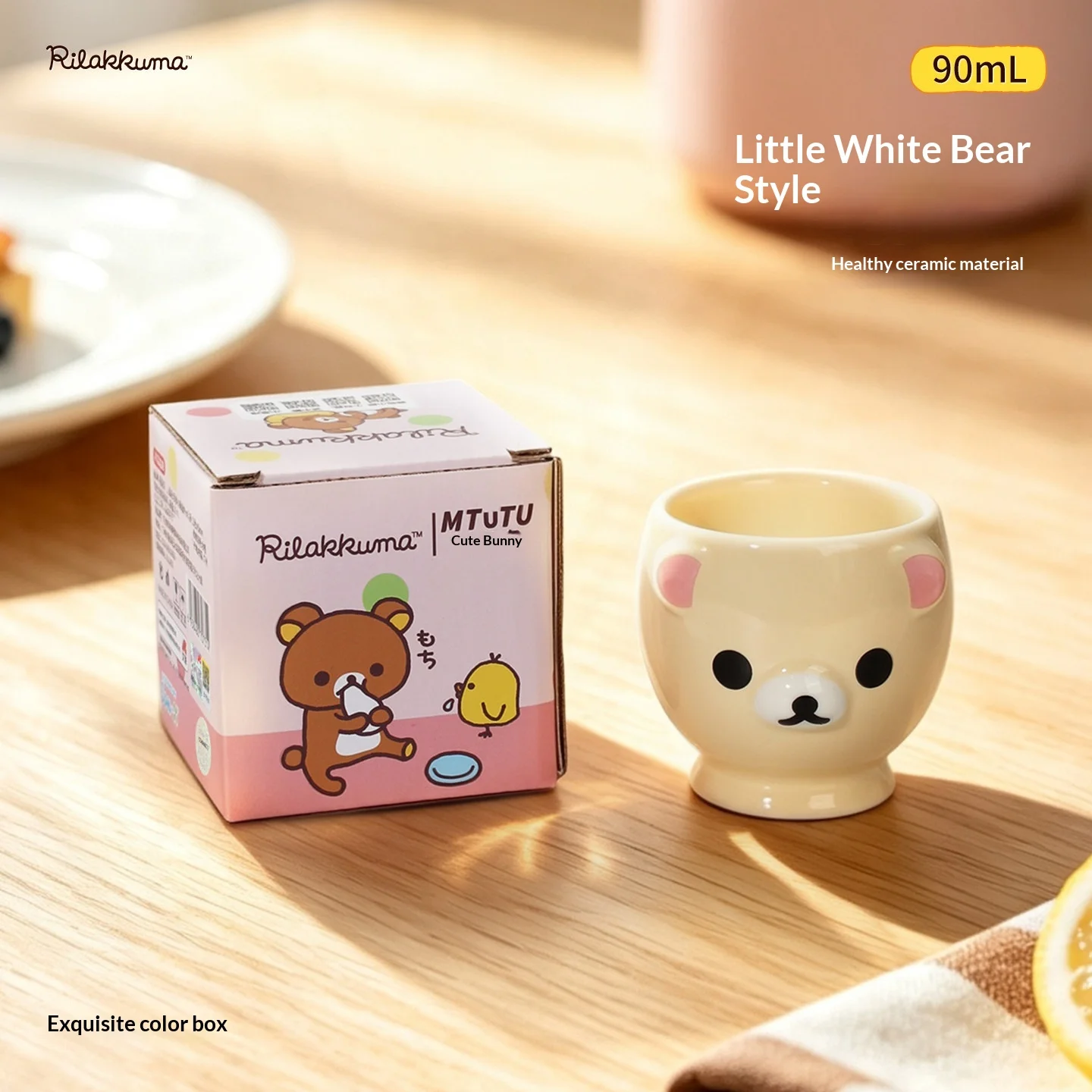 Cartoon Keramische Theekop 90Ml Mini Rilakkuma Dierenprint Warmte-isolerende Porseleinen Theekop Voor Thuis en Kantoor