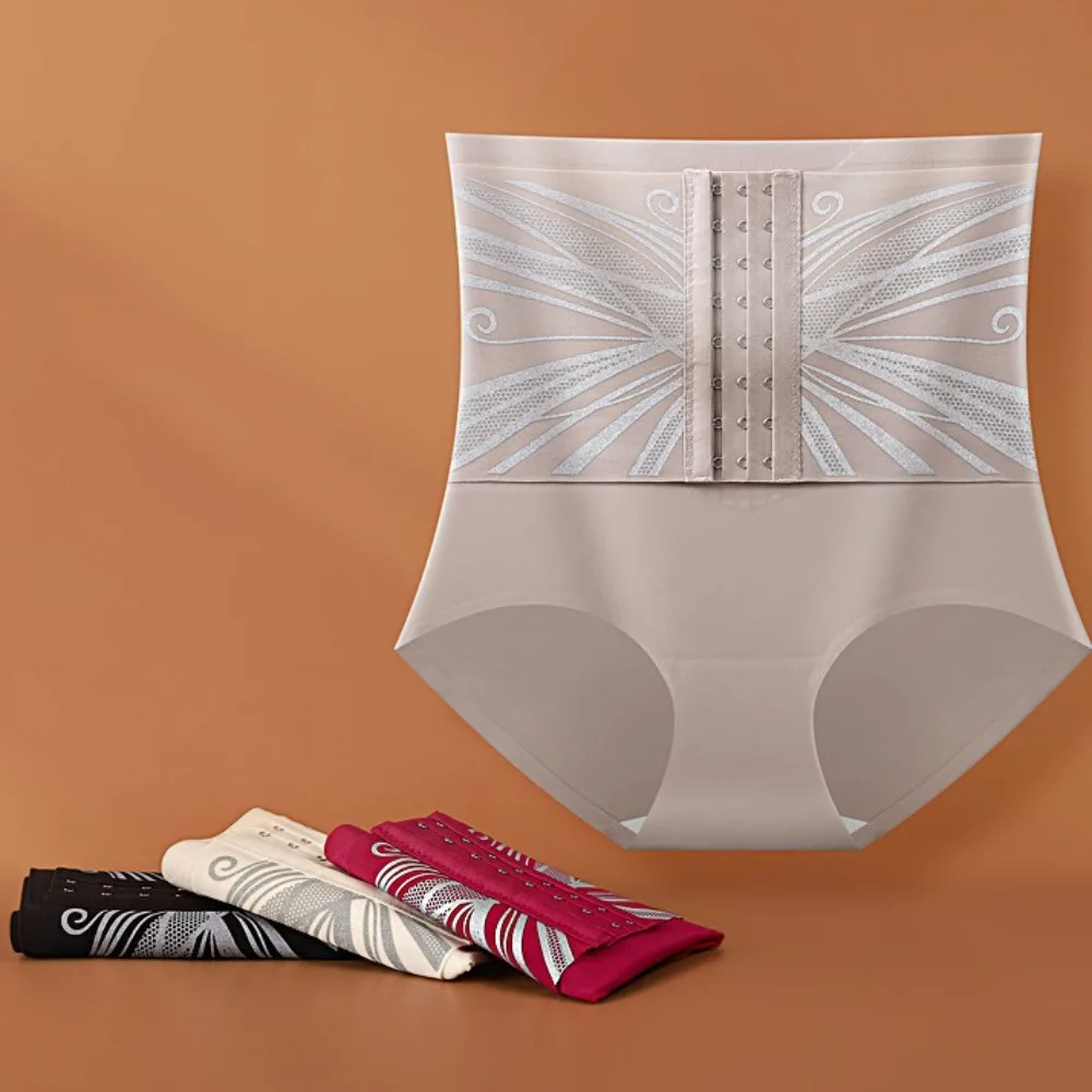 하이웨이스트 슬리밍 쉐이핑 팬티 쉐이프웨어 허리 트레이너 복부 보정 속옷 버클 팬티 엉덩이 리프팅 브리프 여성용