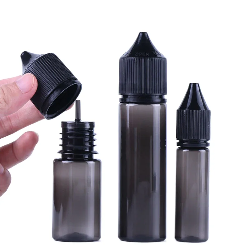 5pcs mini 10/15/30/60/120/ml leere schwarze Plastik-Haustier-Tropf flaschen e Saft flüssige Reise tropfen flasche Vape-Öl behälter