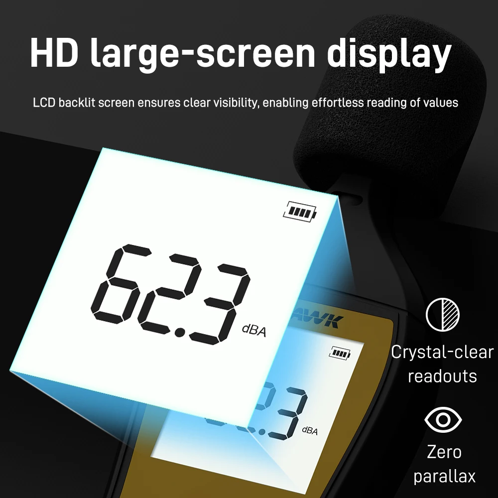 NOHAWK 30-130dB ديسيبل متر فاحص الرقمية الضوضاء متر مستوى الصوت متر الصوت متر كاشف مستوى الصوت أداة قياس الصوت #5