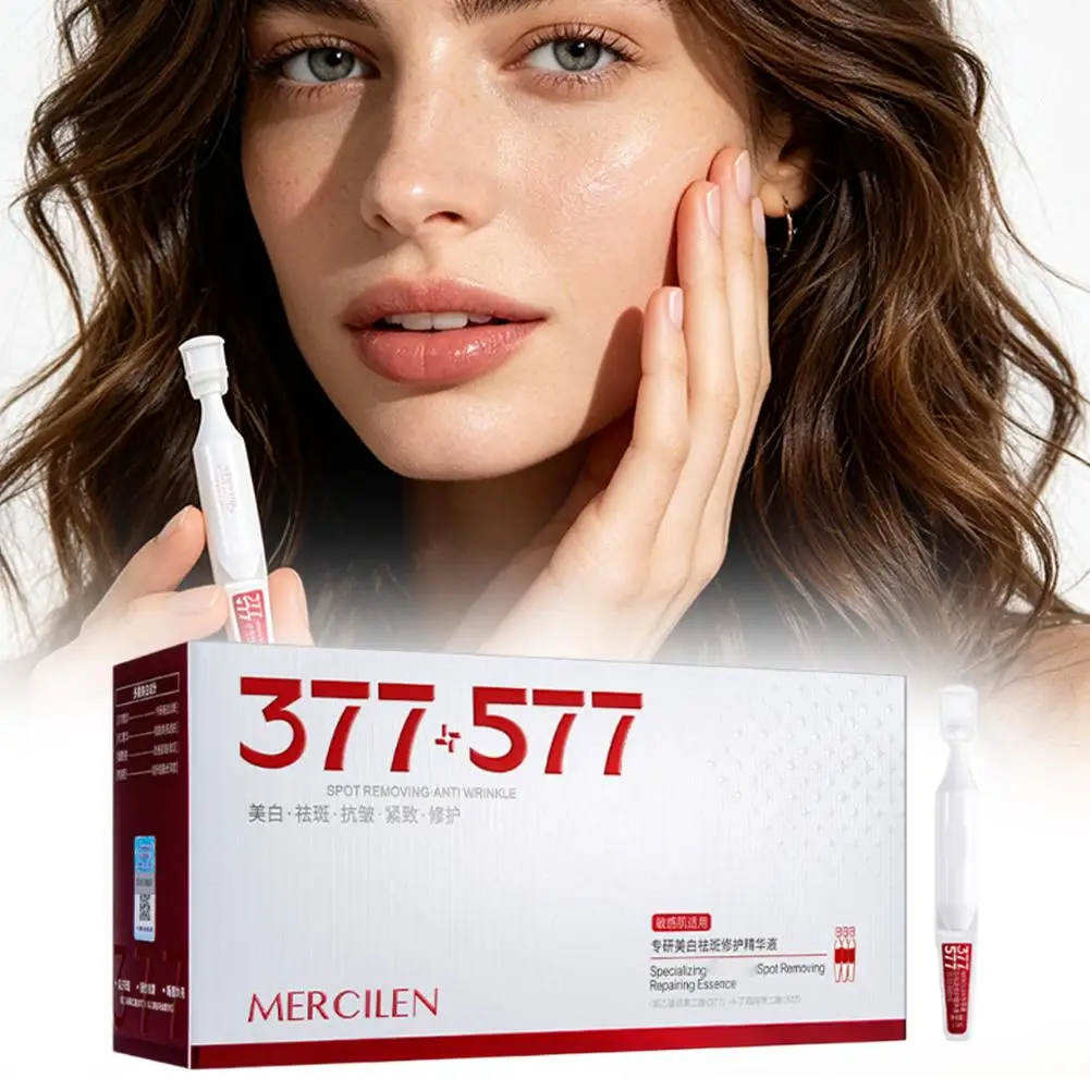 

Сыворотка-ампула Mercilen 377+577 для осветления и удаления пигментных пятен, 30 шт. — омолаживающая восстанавливающая эссенция для чувствительной кожи, увлажняющая и укрепляющая.