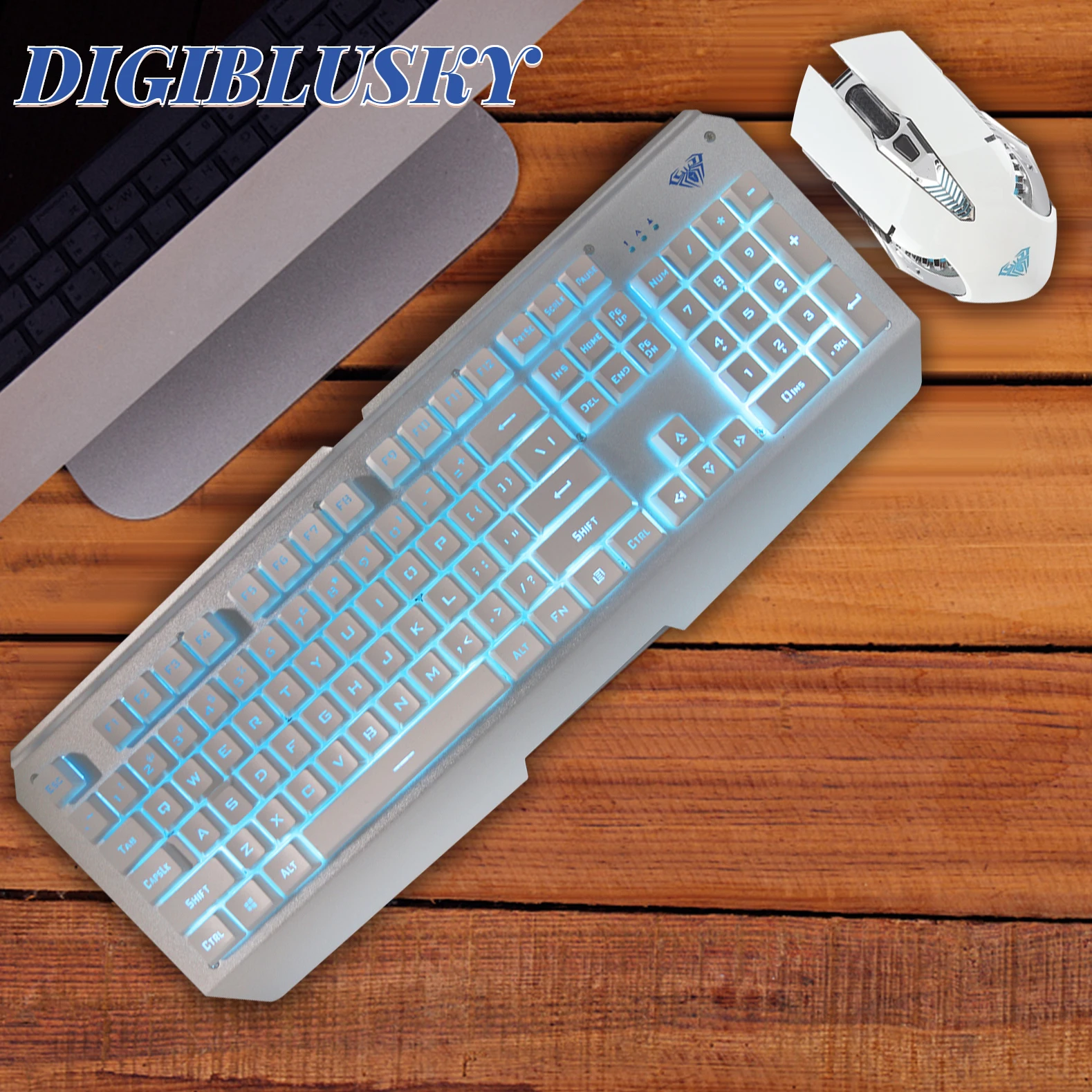 

2.4G Rechargeable Wireless Keyboard Mouse Combo Set With LED Backlit 104 Keys Office Keyboard and Mouse Kit For Windows Android