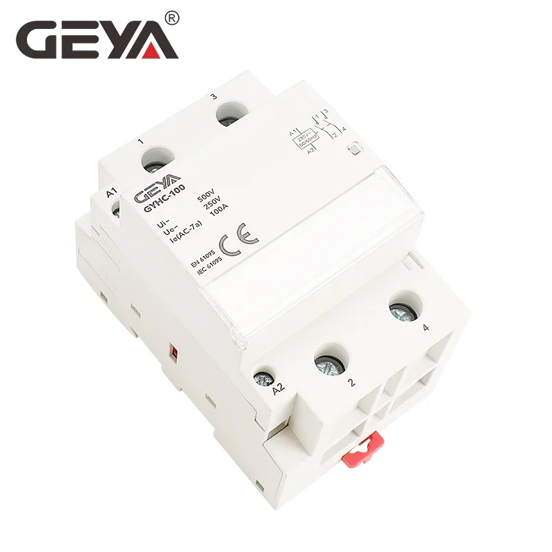 GEYA GYHC 2Pole 100A Modular Contactor 2NO 2NC 1NO1NC 220V 110V 24V Automatic Household Contactor Din Rail Type iCT 50/60Hz