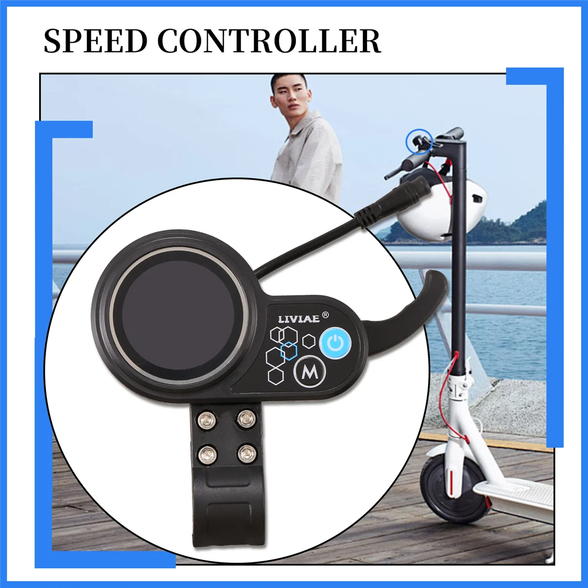 A48I LIVIAE 36V-48V 350W Motor Brushless Controller LCD Display Panel Thumb Throttle Electric Bicycles Scooter