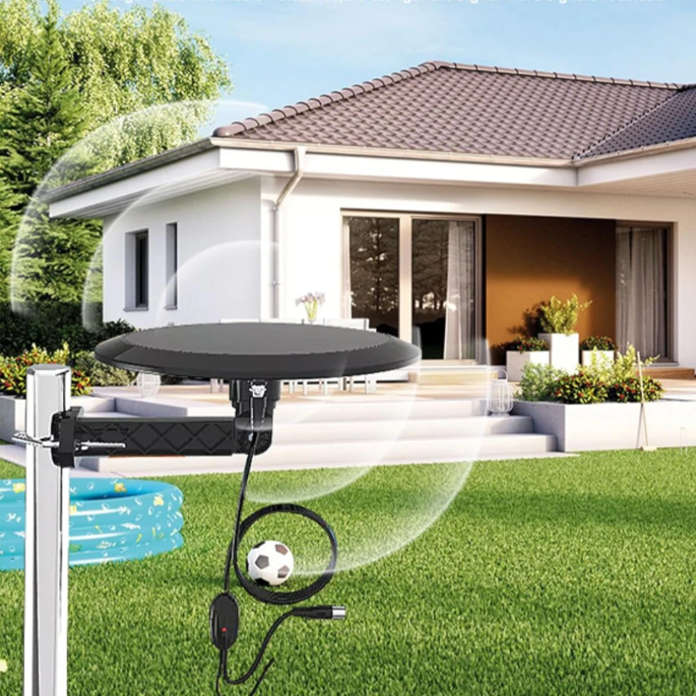 Antena de tv externa para smart tv, antena de tv digital hd, suporte de longo alcance 4k 1080p, amplificador de sinal, cabo coaxial de 32 pés