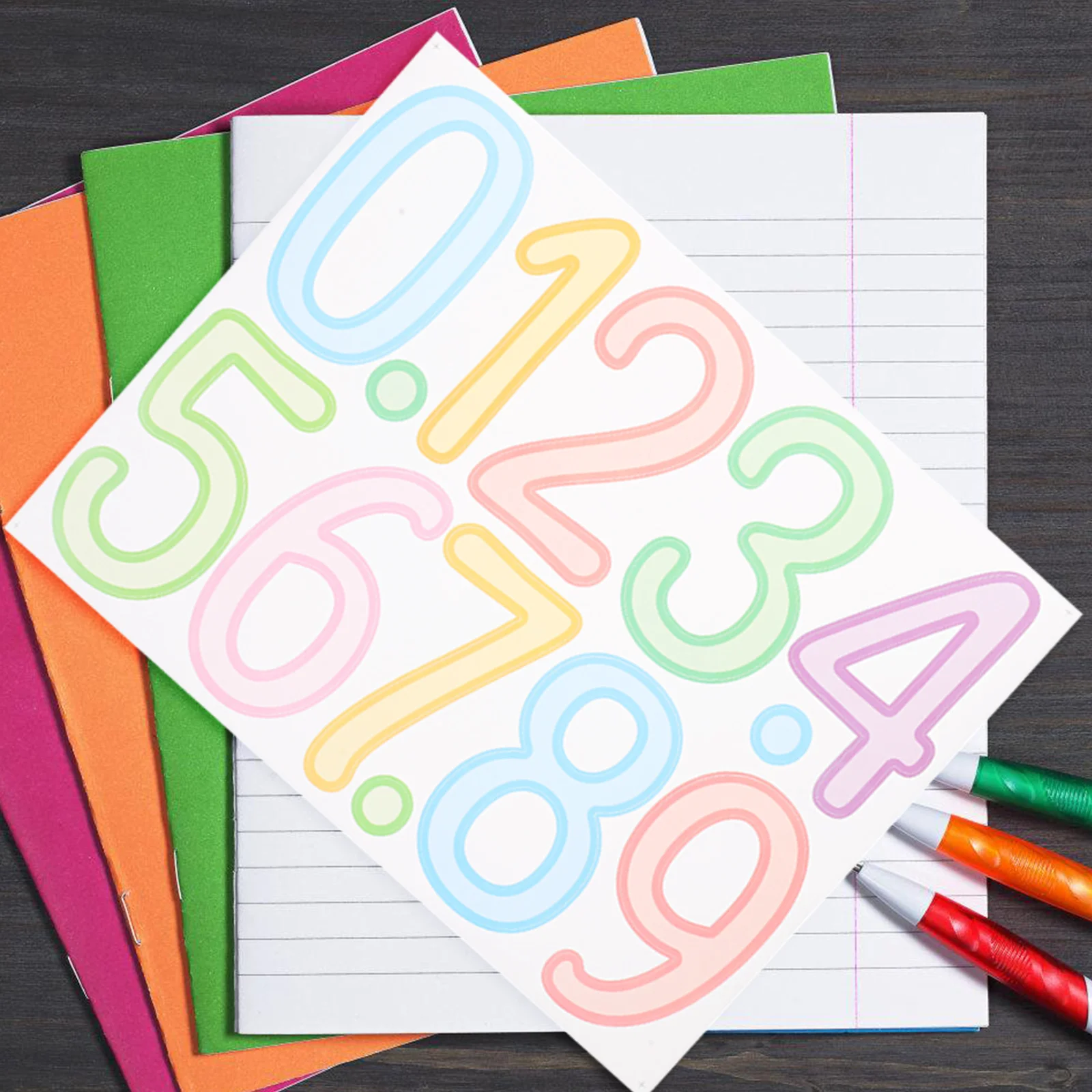 

5 Sheets Self-Adhesive Number Stickers Waterproof Vinyl Numbers Early Education Mailbox Address Signs Peel Stick