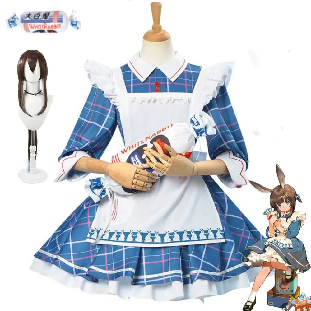 

Игра Arknights Amiya Caster Косплей Костюм Белый Кролик Кремовый Конфеты Синий Белый Лолита Юбка Парик Ухо Женщина Симпатичные Рождественские Наборы