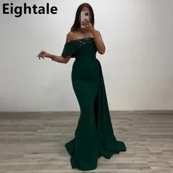 Eightale Dark Green Mermaid Evening Dress Sequin One Shoulder Women Party Prom Dresses Dubai 2025 Customized
