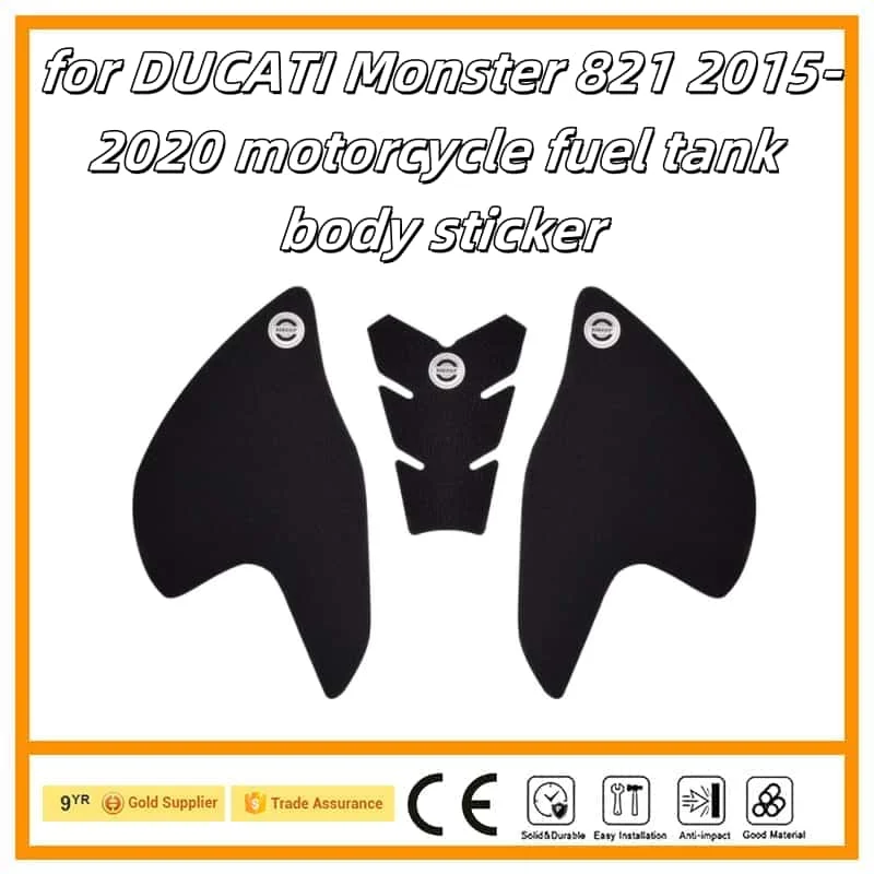 

Motorcycle Sticker Tank Non Slip Tank Traction Side Pad Protective Decal for DUCATI Monster 821 2015-2020 1200 2014-2020
