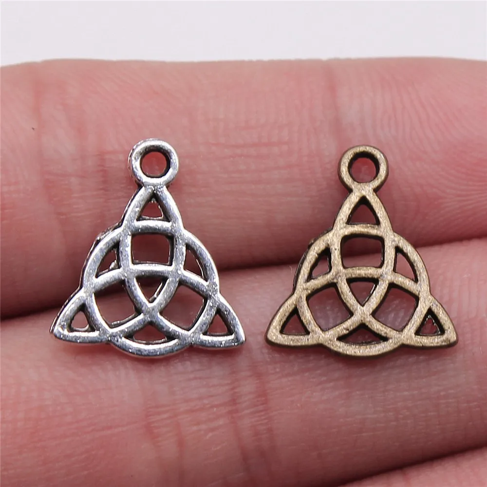 Celtic Witch Knot Charms Interlace Knot Talisman Pendants Mini Small Irish Amulet Charms For Earrings DIY Craft For