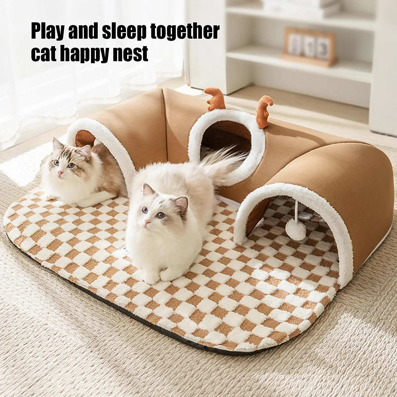 Katzenbett-Tunnel, Katzen-Spieltunnel, warmes Unterschlupf, Zelt, Haus, Spielzeug für Hunde, Haustiere, Tier, drinnen und draußen, Wand-Eckspiele im Freien