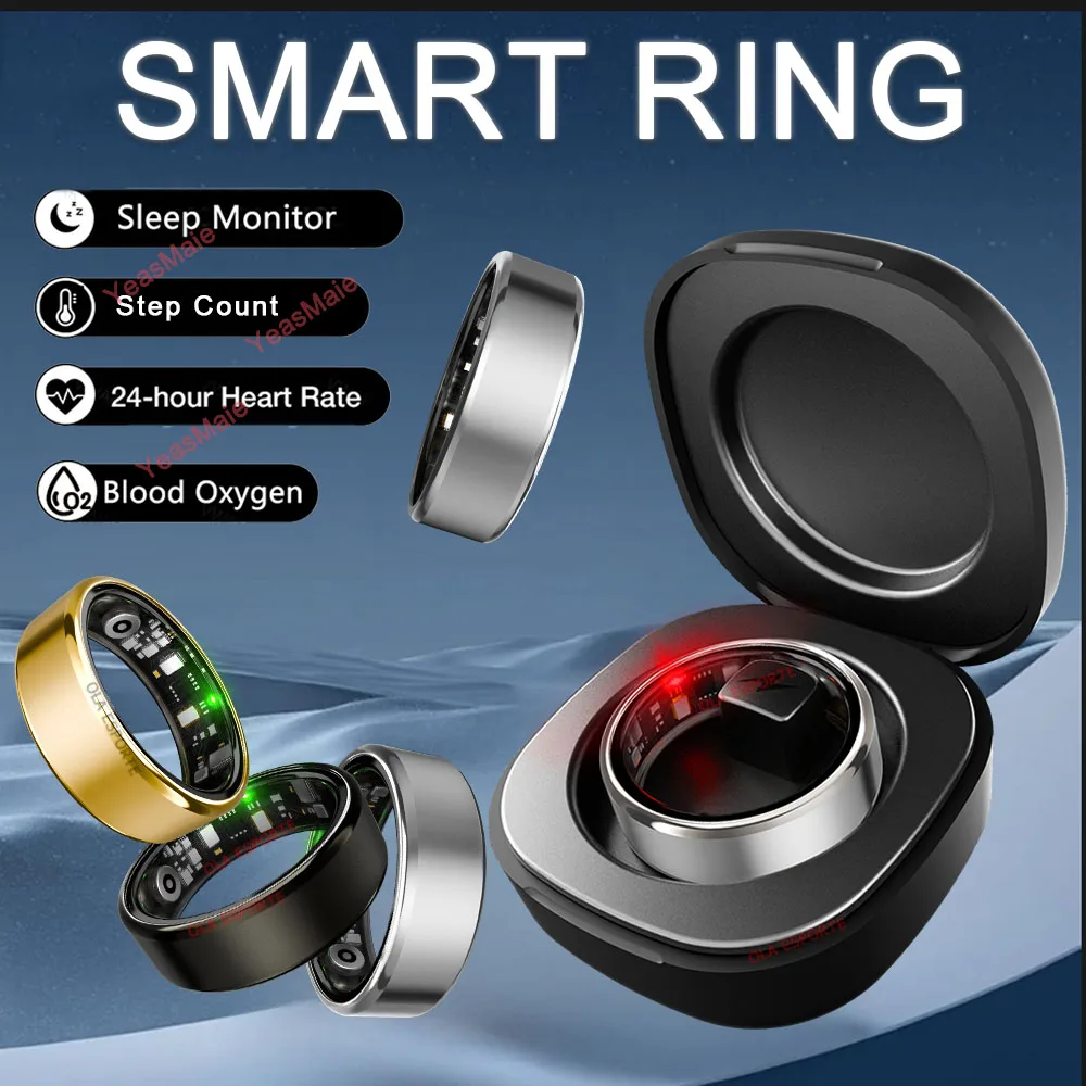 

2025 Новое умное кольцо для мужчин и женщин, монитор сердечного ритма и кислорода в крови, умринга, IP68, водонепроницаемое, 3 атм, кольцо на палец с несколькими спортивными режимами