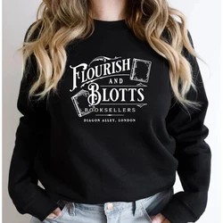 Wizard Book Shop Crewneck Sweatshirt Book Nerd Hoodie Flourish and Blotts Sweatshirts Magic School Sweater Bookish Pullovers Top