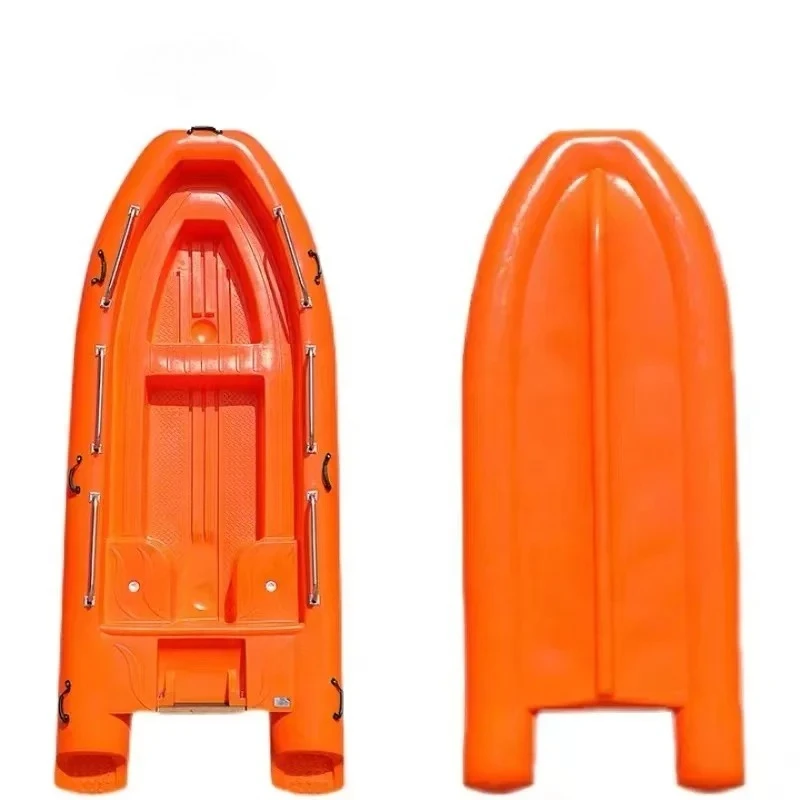

Double-Deck 4.1m High Density Solid PE Plastic Orange Rescue Boat for Offshore Fishing Water Working