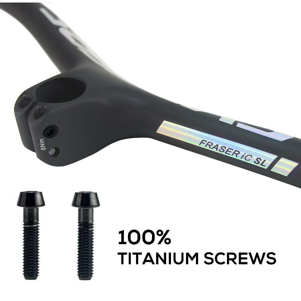 SYNCROS-Integrated MTB Handlebar, Chrome Logo, Carbon Fiber, Titanium Screws, FRASER IC SL, 8 -17 -25