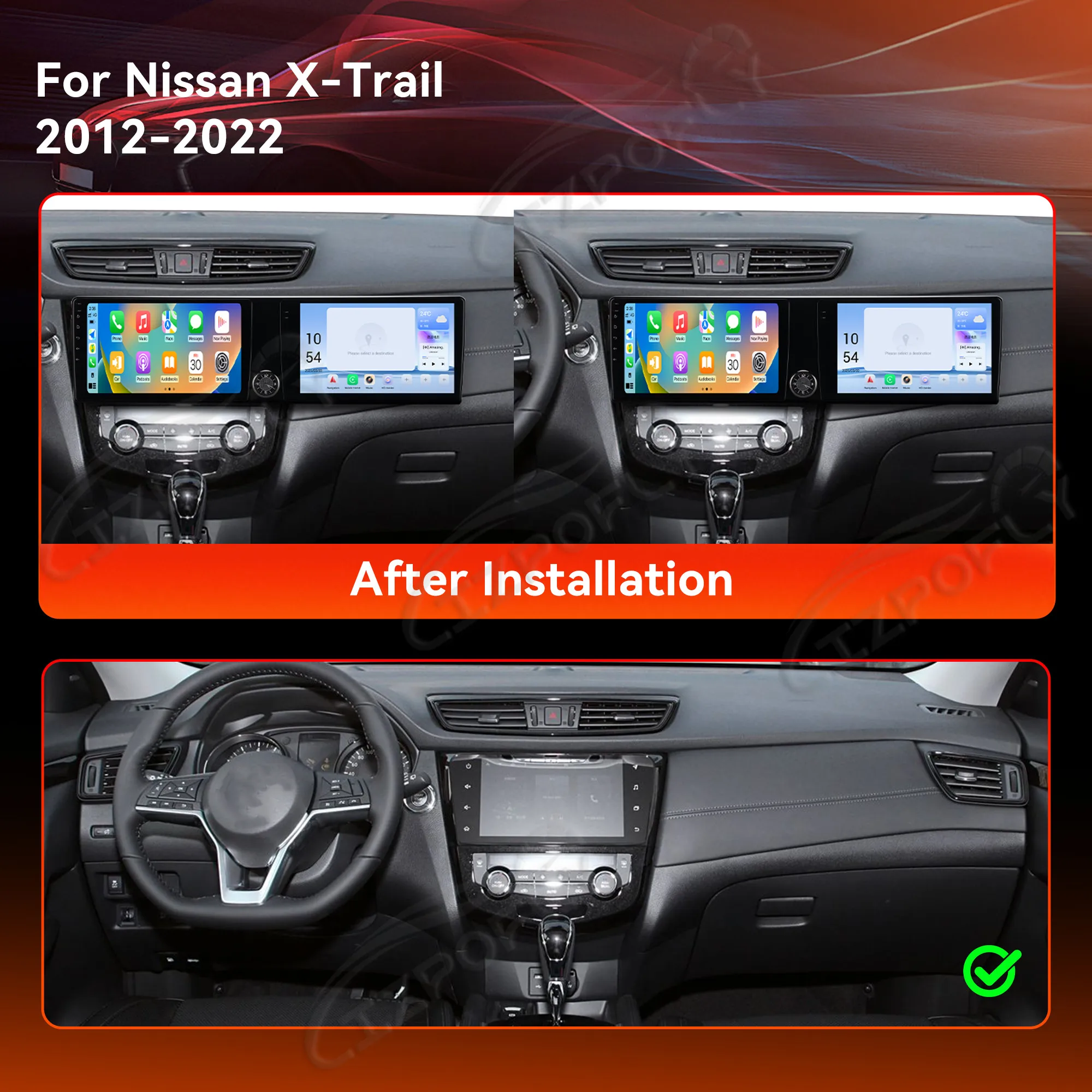 

Автомобильный радиоприемник Android 13, навигация для Nissan X-Trail 2012-2022, мультимедийный плеер CarPlay, 20,2-дюймовый головное устройство с двойным экраном