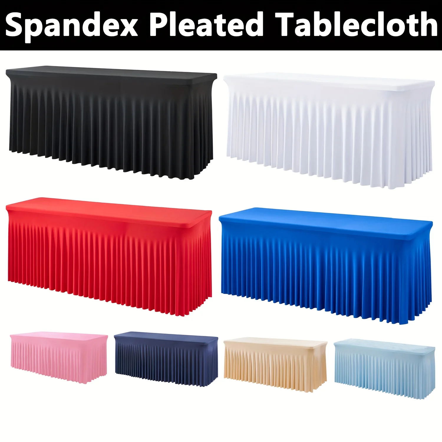 

1 Piece, Spandex Stretch Tablecloth, Pleated Tablecloth, Party Tablecloth, Skirted Tablecloth, Banquet Tablecloth 4-foot