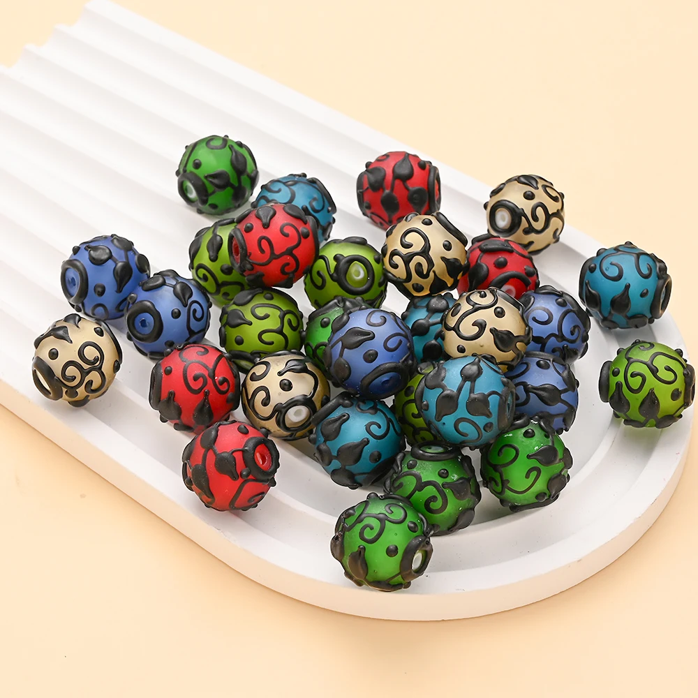 

1 шт. 18 мм стеклянные круглые бусины 6 цветов декоративный узор бусина для ребенка DIY зажим для соски цепочка ювелирные изделия ручной работы аксессуары