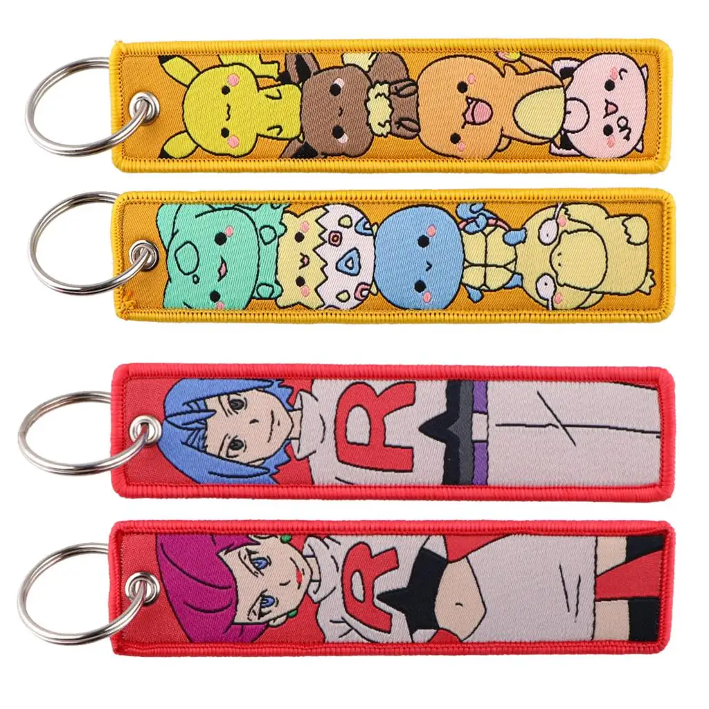 Villain Cool Key Tag Anime Embroidery Key Ring For Motorcycles Cars Bag Backpack Chaveiro Cool Animation Key Fobs Fashion Gifts