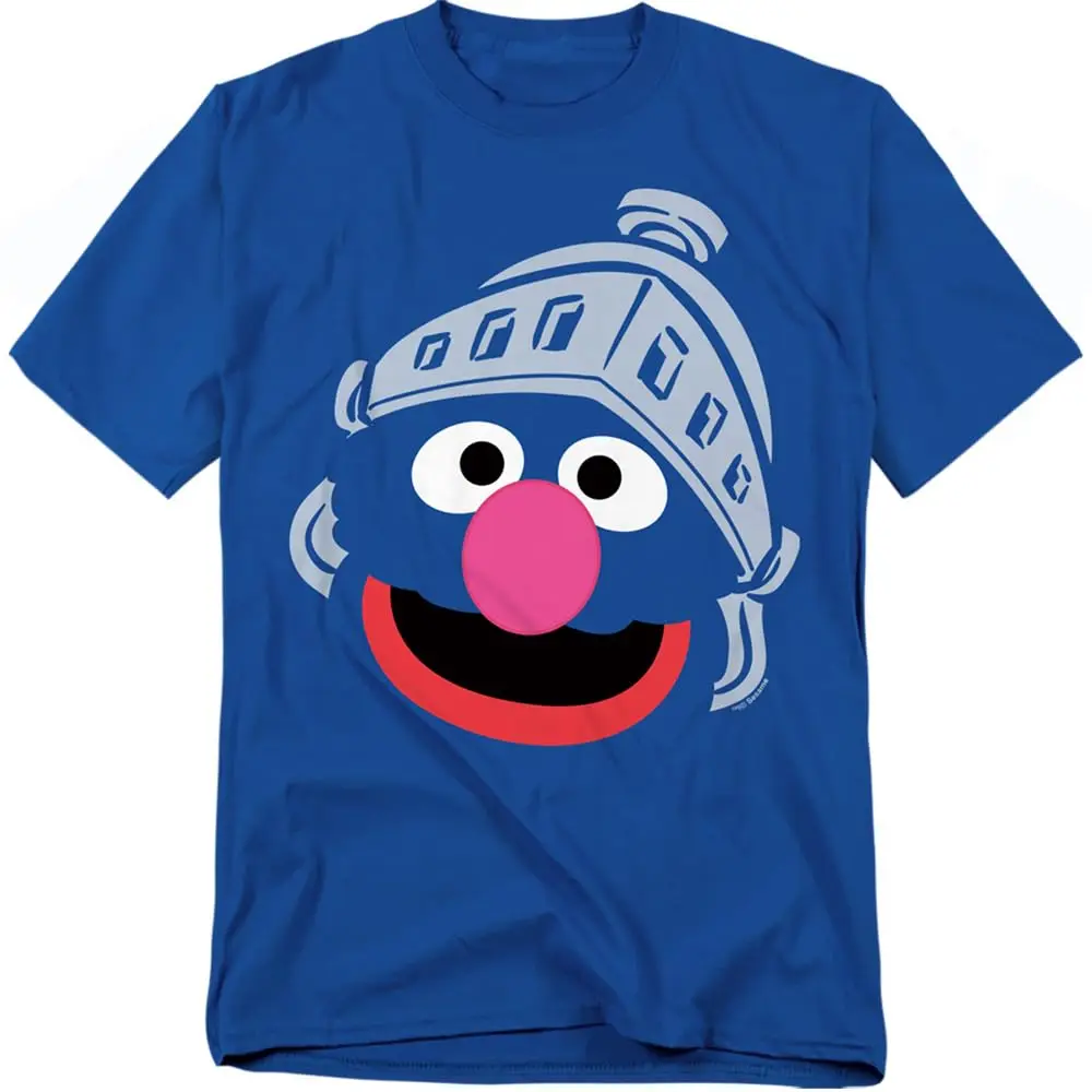 Summer Women's Sesame Street Grover Face  T-shirt  Streetwear Oversized Loose Casual Short Sleeve Suitable for All Seasons