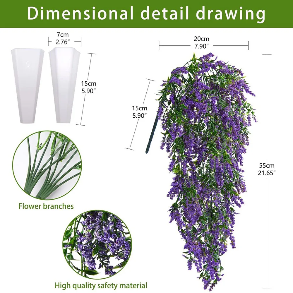 Vite artificiale da appendere simulata da appendere alla parete, fiore finto, fiore di plastica, pianta decorativa, cesto di vite, lavanda,