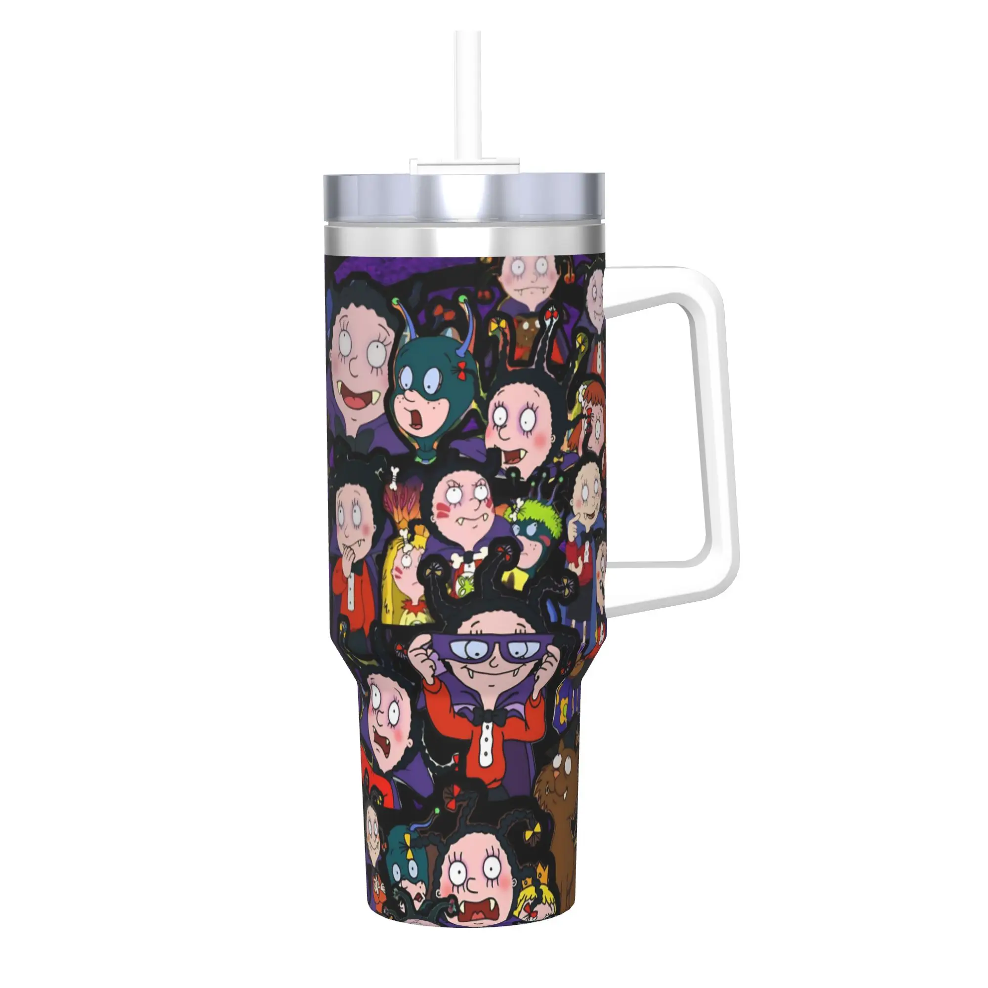 Mona The Vampire Anime Tumbler Vacuum Insulated  Thermal Cup Stainless Steel Outdoor Mug Water Bottle 40oz