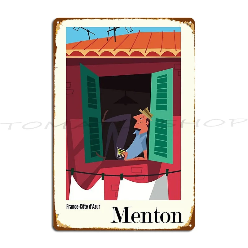 Menton Metal Plaque Living Room Wall Decor Poster Customize Iron Tin Sign Poster